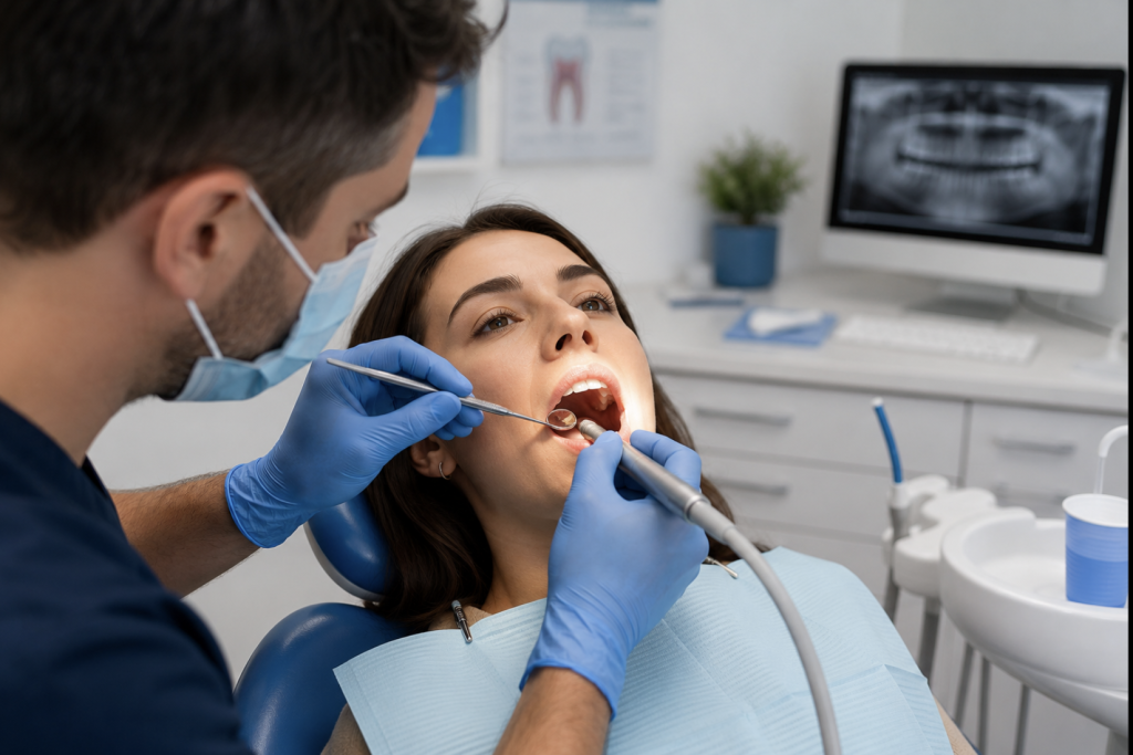 Patiente chez le dentiste image illustration pour l'article Définition ticket modérateur