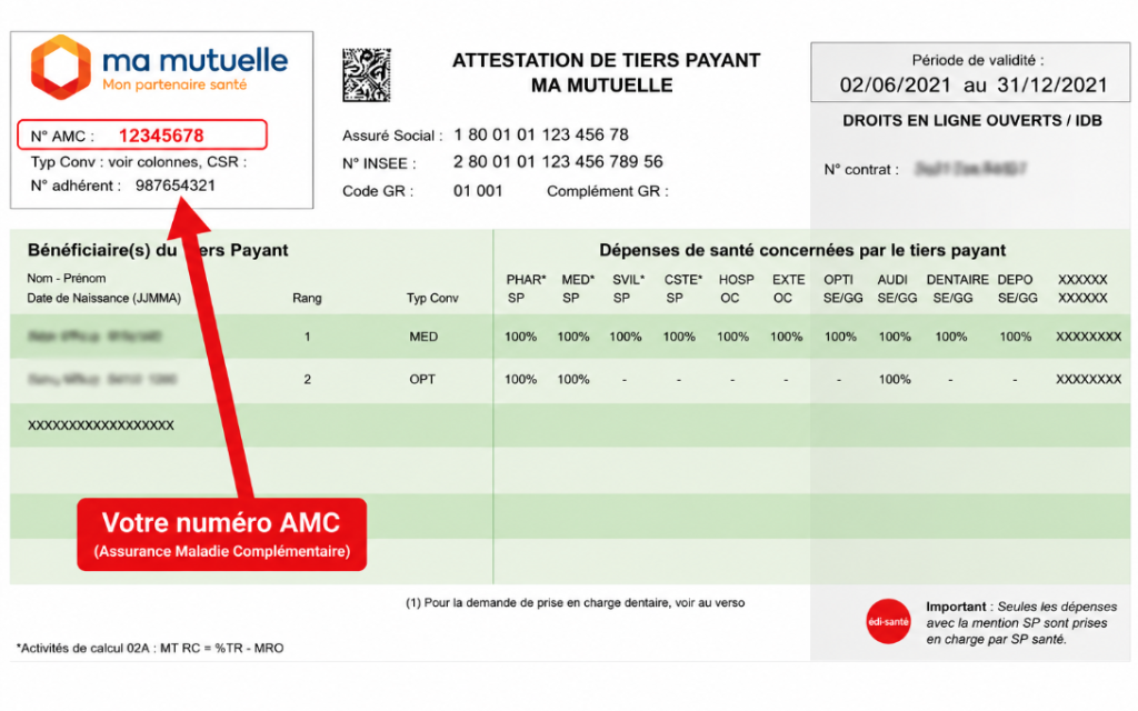 Numéro Amc mutuelle